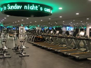 Fitness center with treadmills and elliptical machines
